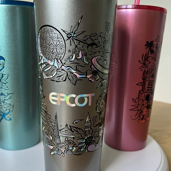 NWT Complete Set of 4 Walt Disney World Parks Stainless Steel Starbucks Tumbler - Picture 4 of 17